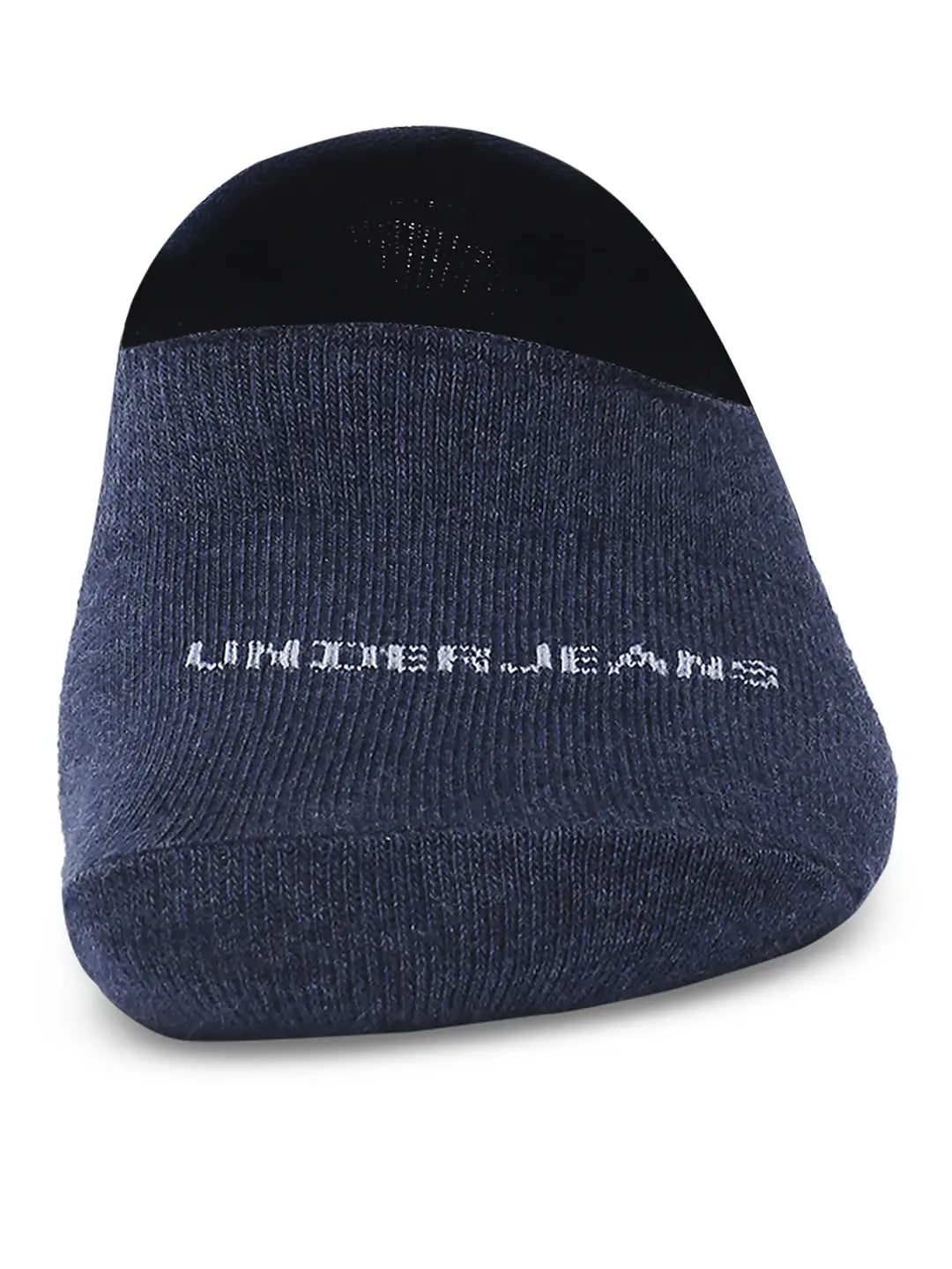 Men Navy Melange & Grey Melange Cotton Blend No Show Socks - Pack Of 2 - Underjeans by Spykar