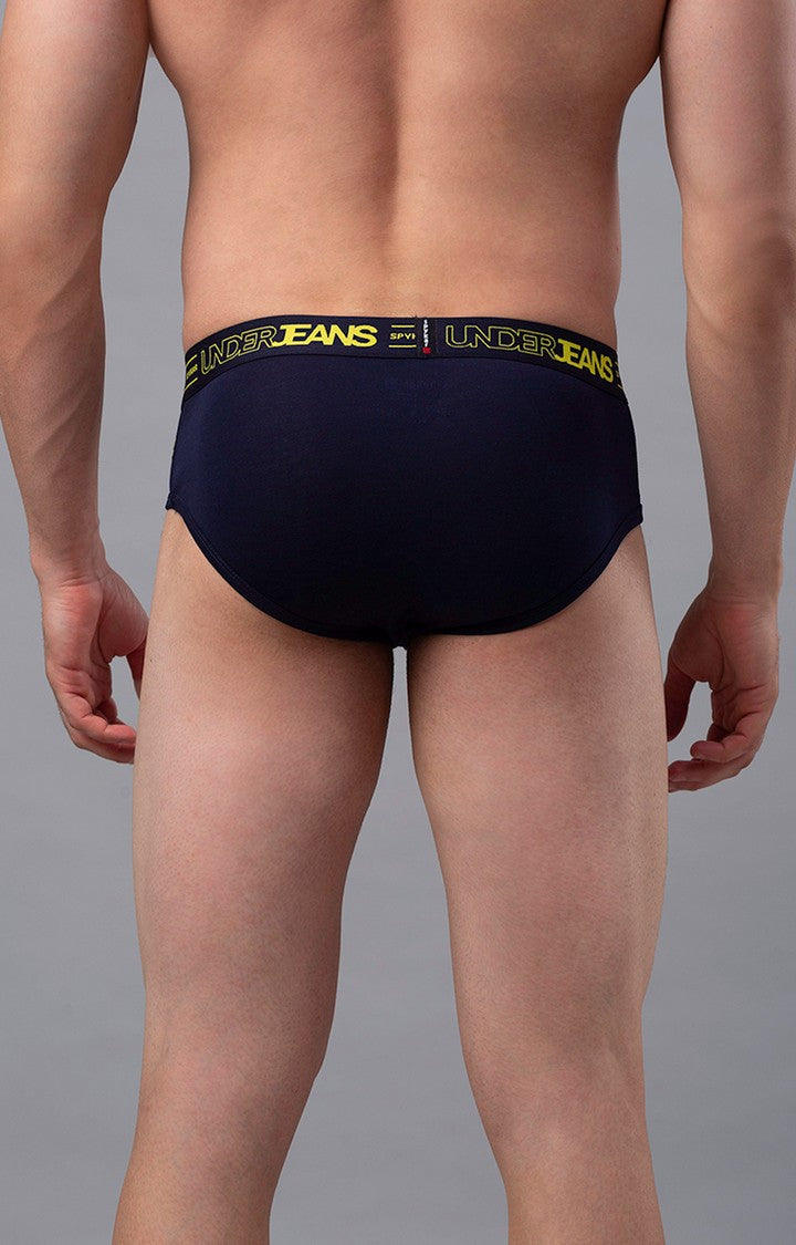 Underjeans by Spykar Men Premium Cotton Blend Navy Brief