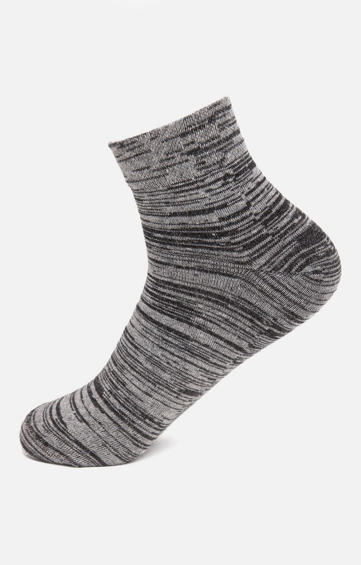 Men Premium Grey Ankle Length (Non Terry) Single Pair of Socks- UnderJeans by Spykar