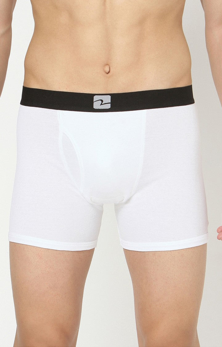 White Cotton Trunk for Men Premium (Pack of 2)- UnderJeans by Spykar