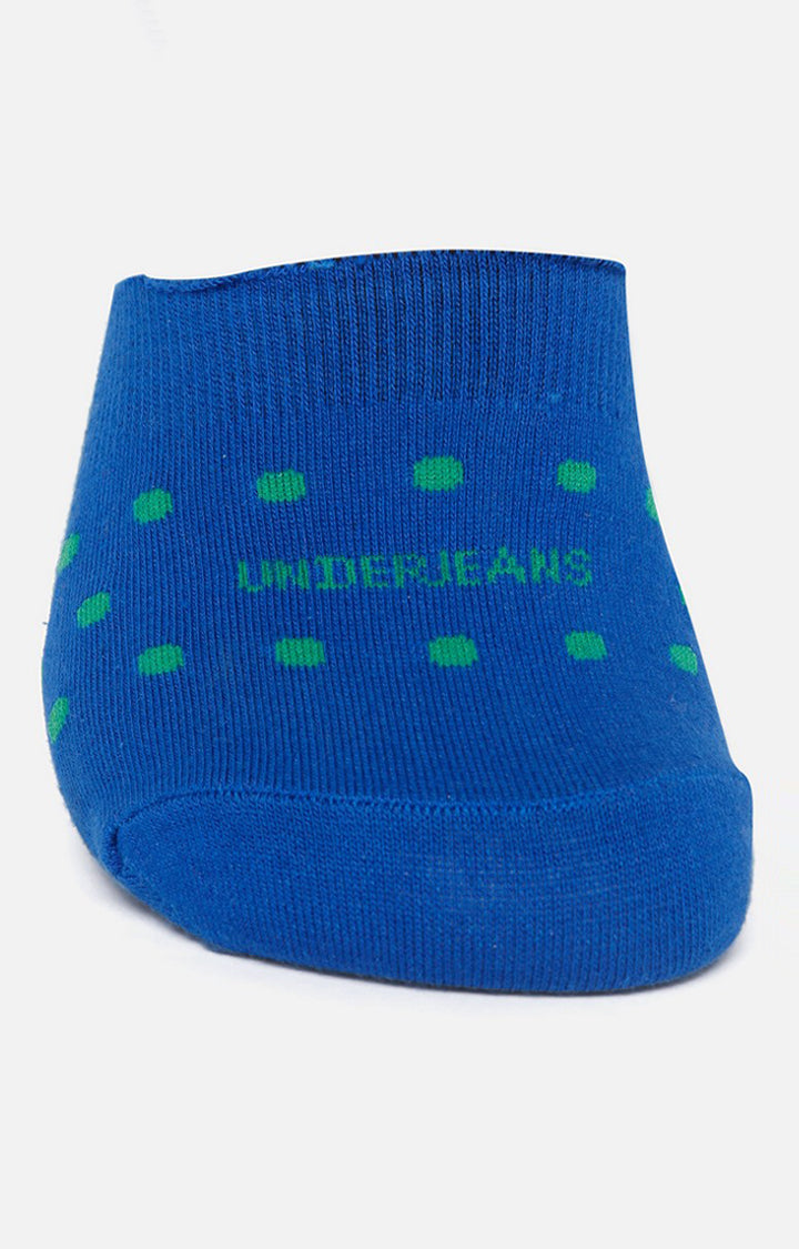 Men Premium Grey Blue Navy No Show (Pack of 3) Socks- UnderJeans by Spykar