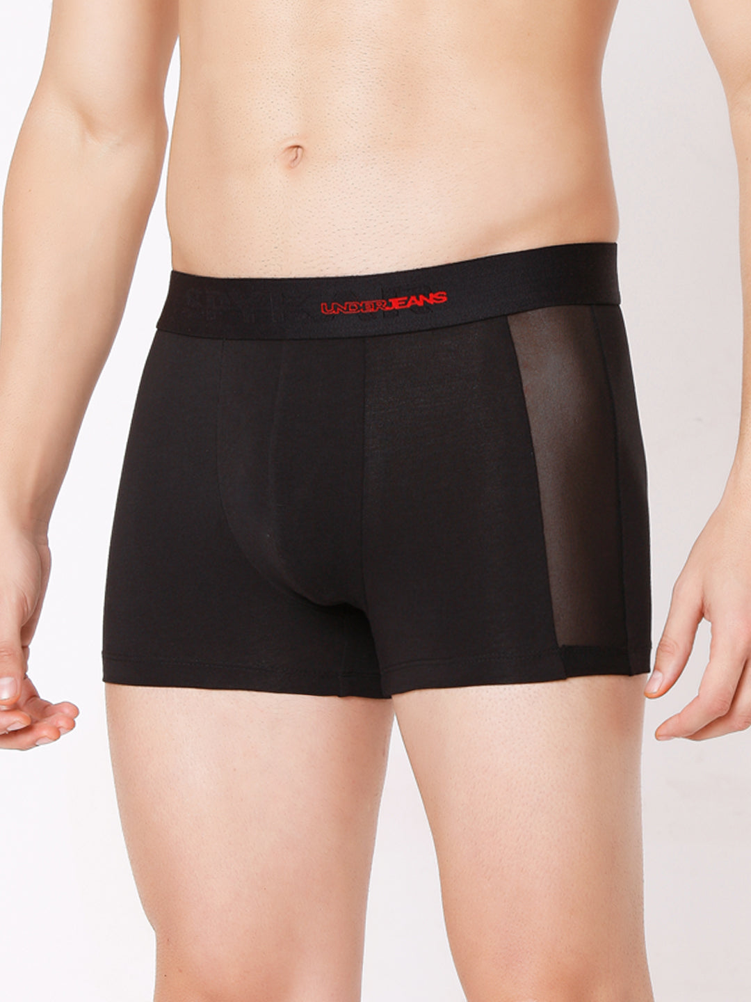 Men Premium Black & Purple Cotton Blend Trunk (Pack of 2)- UnderJeans by Spykar