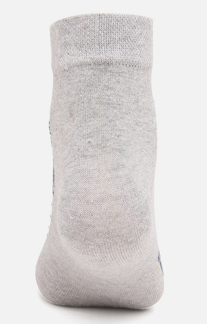 Men Premium Grey Ankle Length (Non Terry) Single Pair of Socks- UnderJeans by Spykar