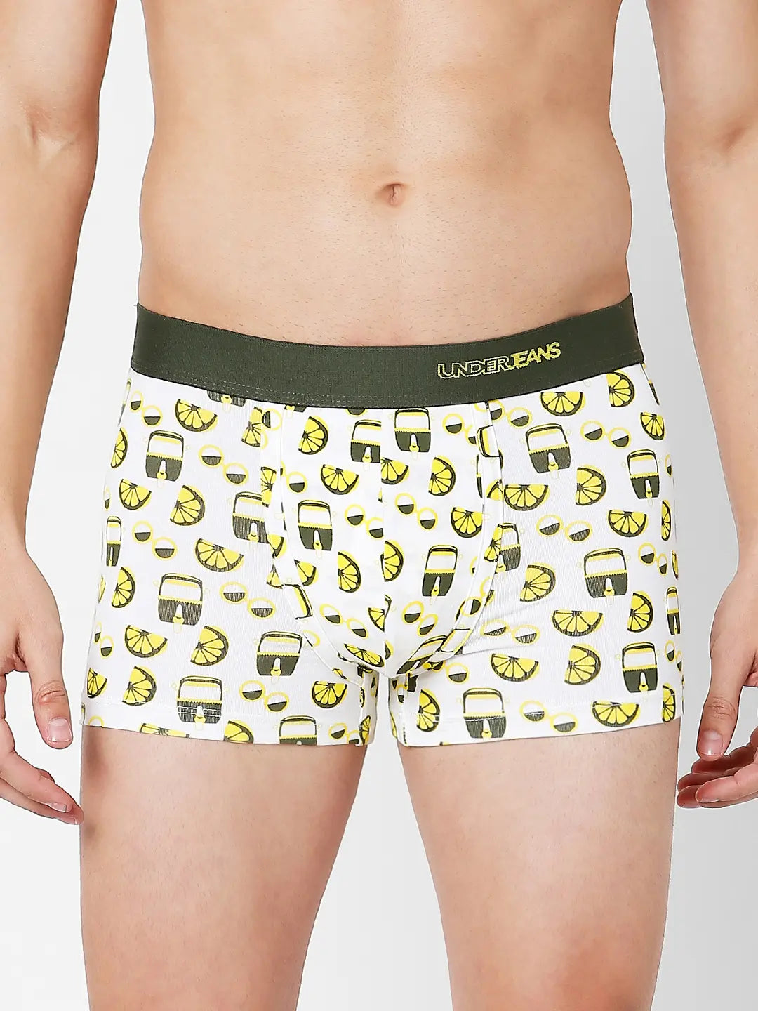 Men Premium Assorted Cotton Blend Printed Trunk - Pack Of 3- Underjeans by Spykar
