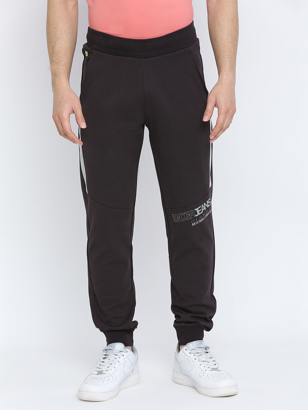 Men Premium Cotton Slate Grey Trackpant - UnderJeans by Spykar