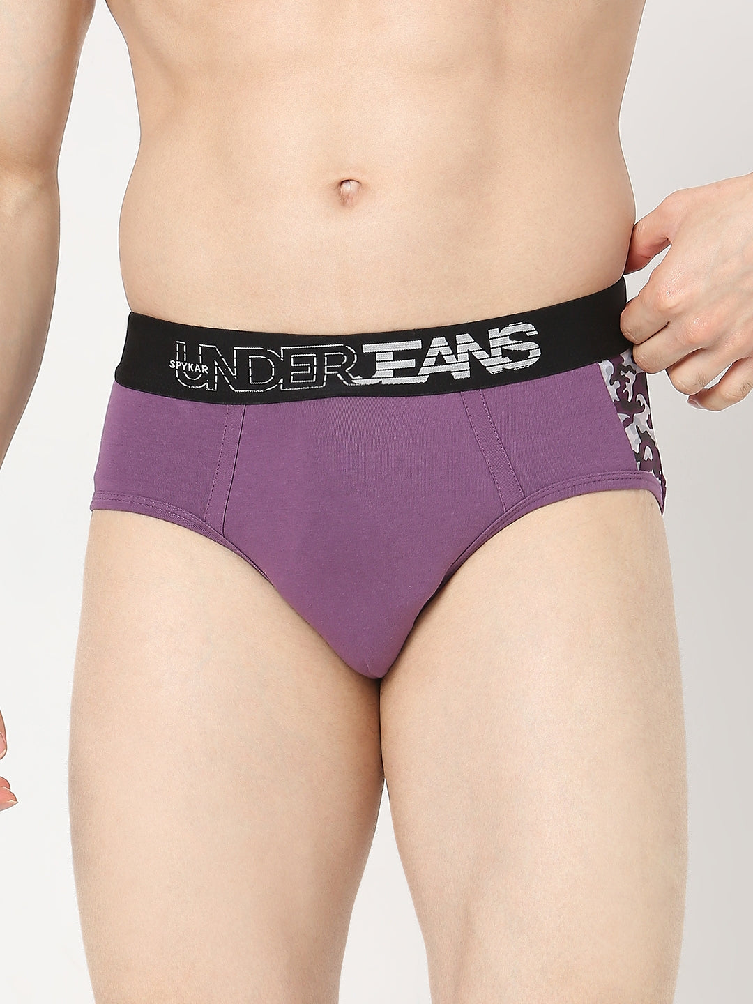Underjeans by Spykar Men Premium Pack of 2 Black-Purple Brief