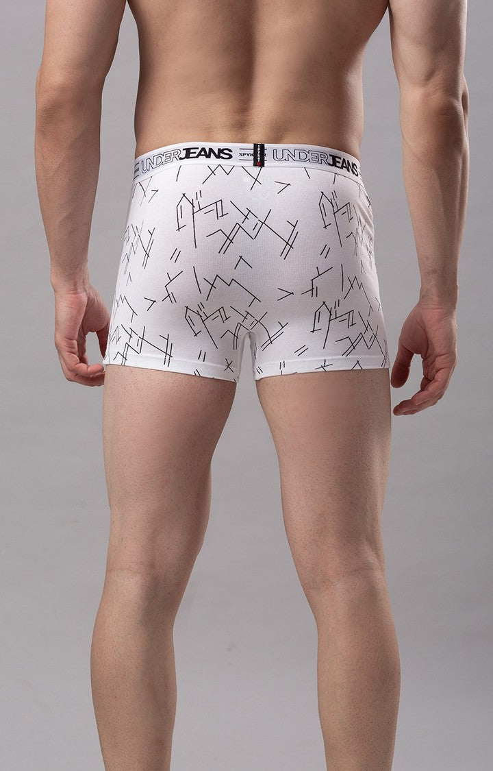 Underjeans by Spykar Men Premium Cotton Blend White Trunk - (Pack of 2)