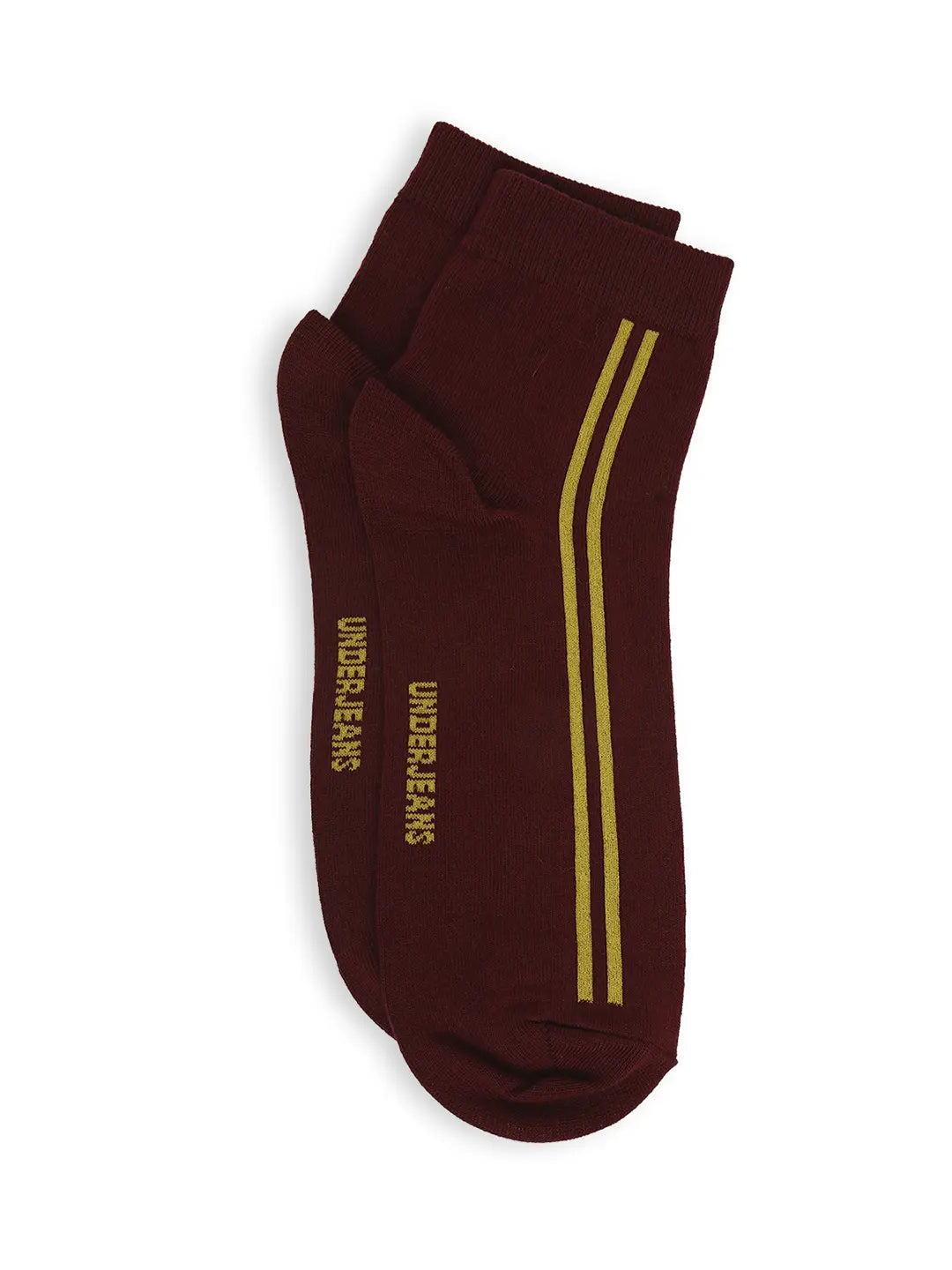 Men Premium Maroon & Anthra Melange Ankle Length Socks - Pack Of 2- Underjeans by Spykar