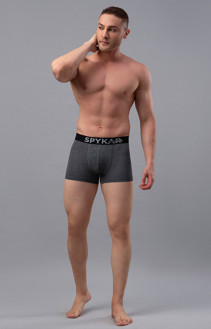 Grey Cotton Trunk for Men Premium - (Pack of 2)- UnderJeans by Spykar