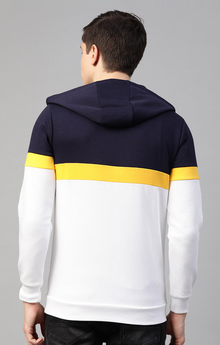 Navy Cotton Solid Hooded Sweatshirts- UnderJeans by Spykar
