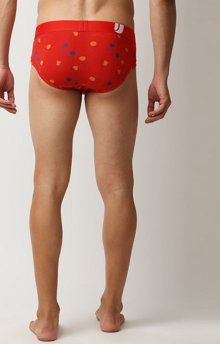 Men Premium Red Cotton Brief - UnderJeans by Spykar