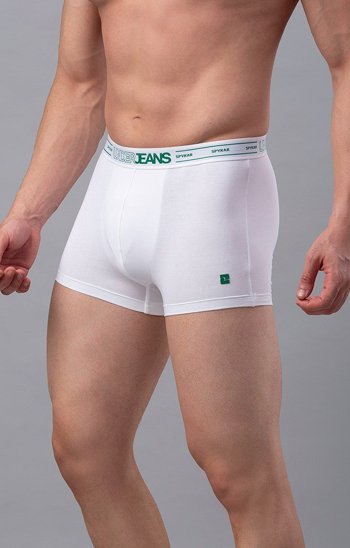 Underjeans by Spykar Men Premium White Cotton Blend Trunk