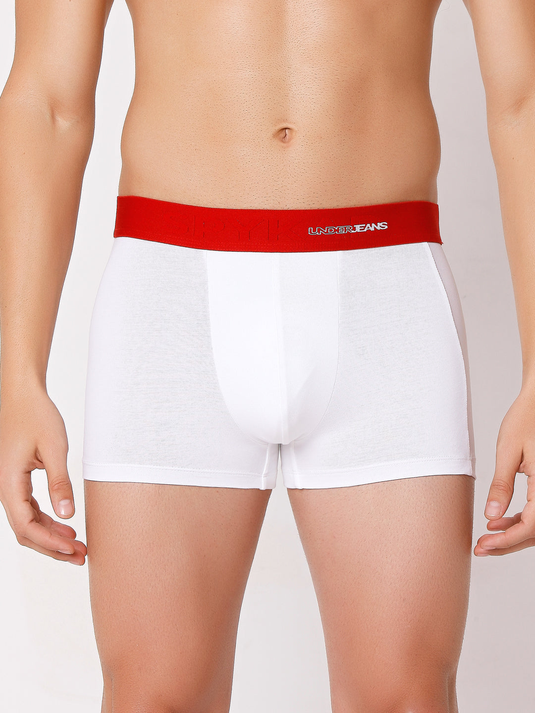 Men Premium Olive & White Cotton Blend Trunk (Pack of 2)- UnderJeans by Spykar