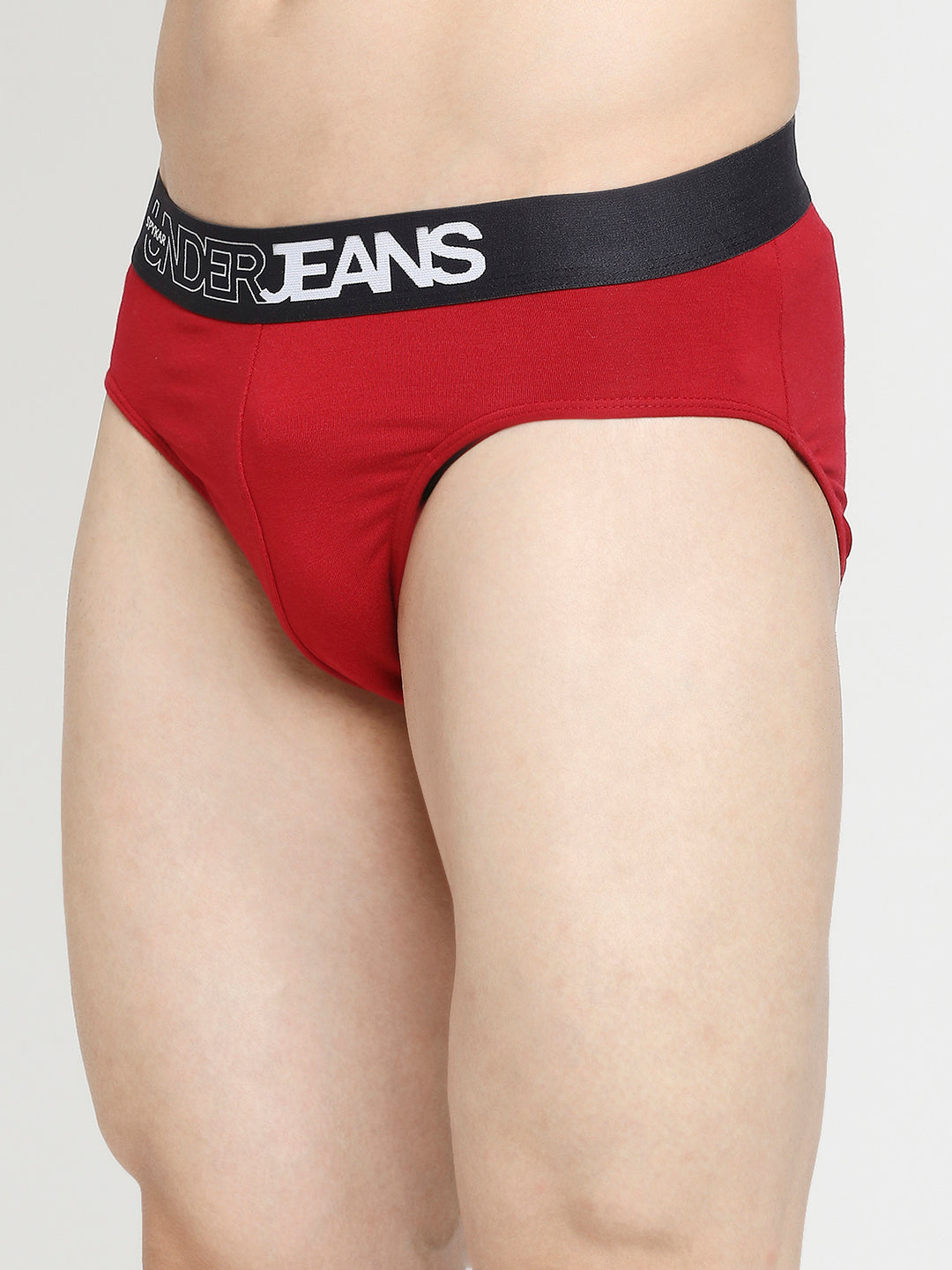 Men Premium Maroon & Navy Blue Cotton Blend Brief -Pack Of 2- UnderJeans by Spykar
