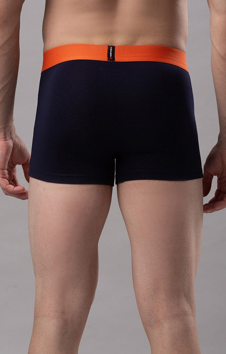 Navy Blue Cotton Trunk for Men Premium- UnderJeans by Spykar