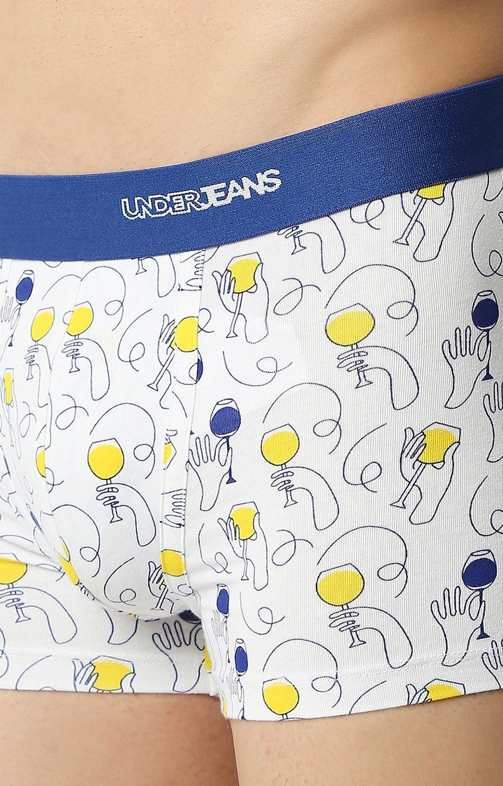 Underjeans by Spykar Men Premium Blue Cotton Blend Printed Trunk