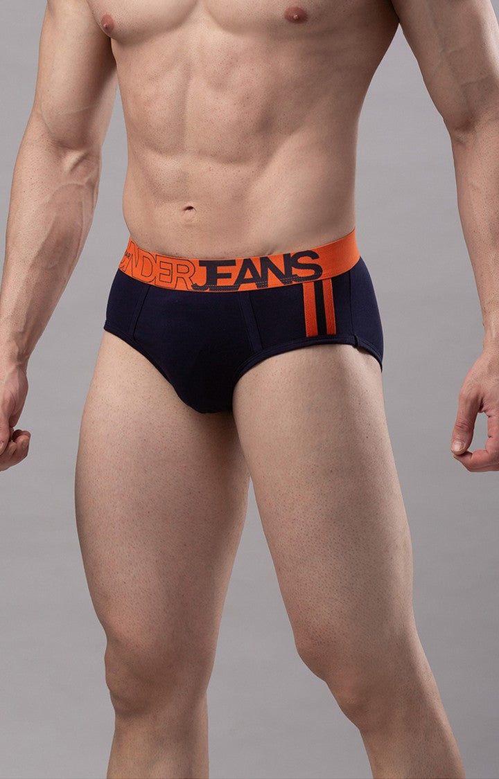Navy Blue Cotton Brief for Men Premium- UnderJeans by Spykar