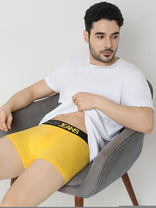 Underjeans By Spykar Men Yellow & Black Trunk