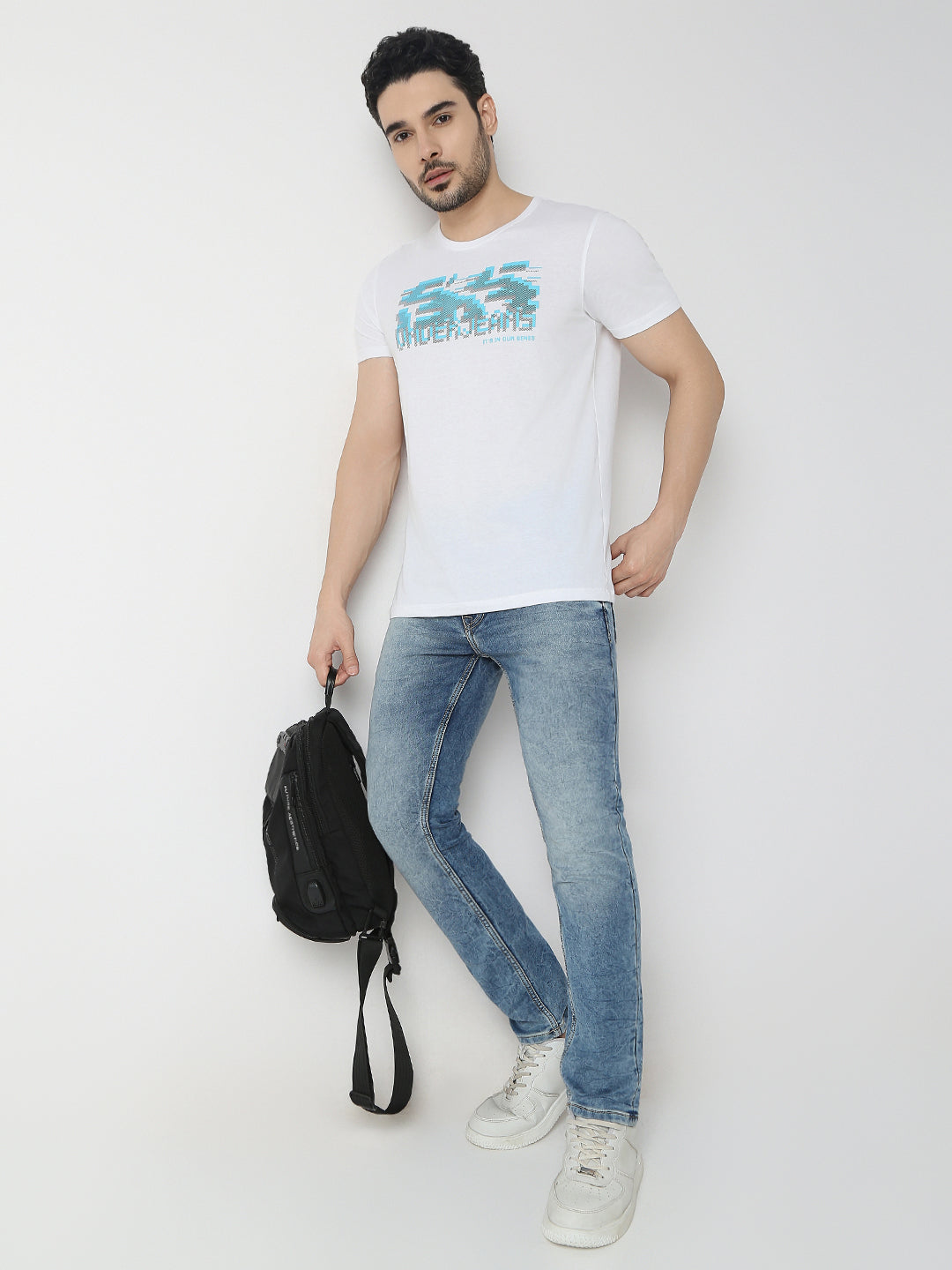 Underjeans By Spykar Men Premium White T-Shirt