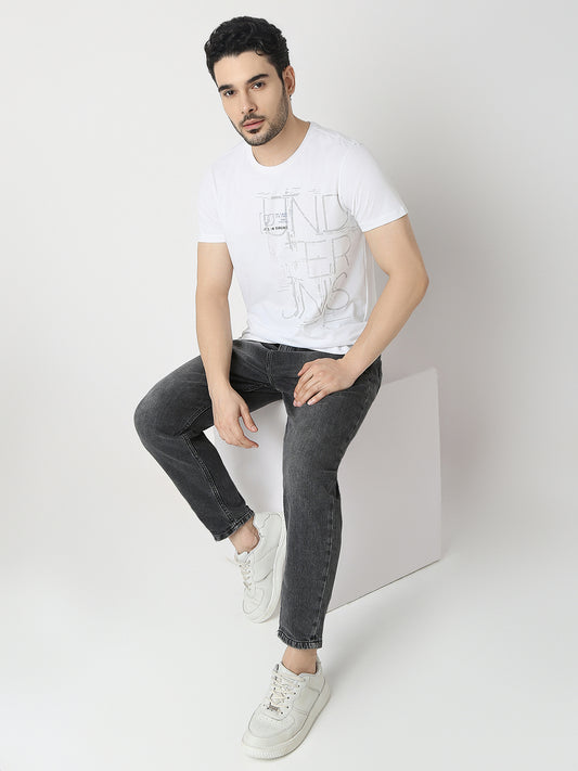 Underjeans By Spykar Men Premium White T-Shirt