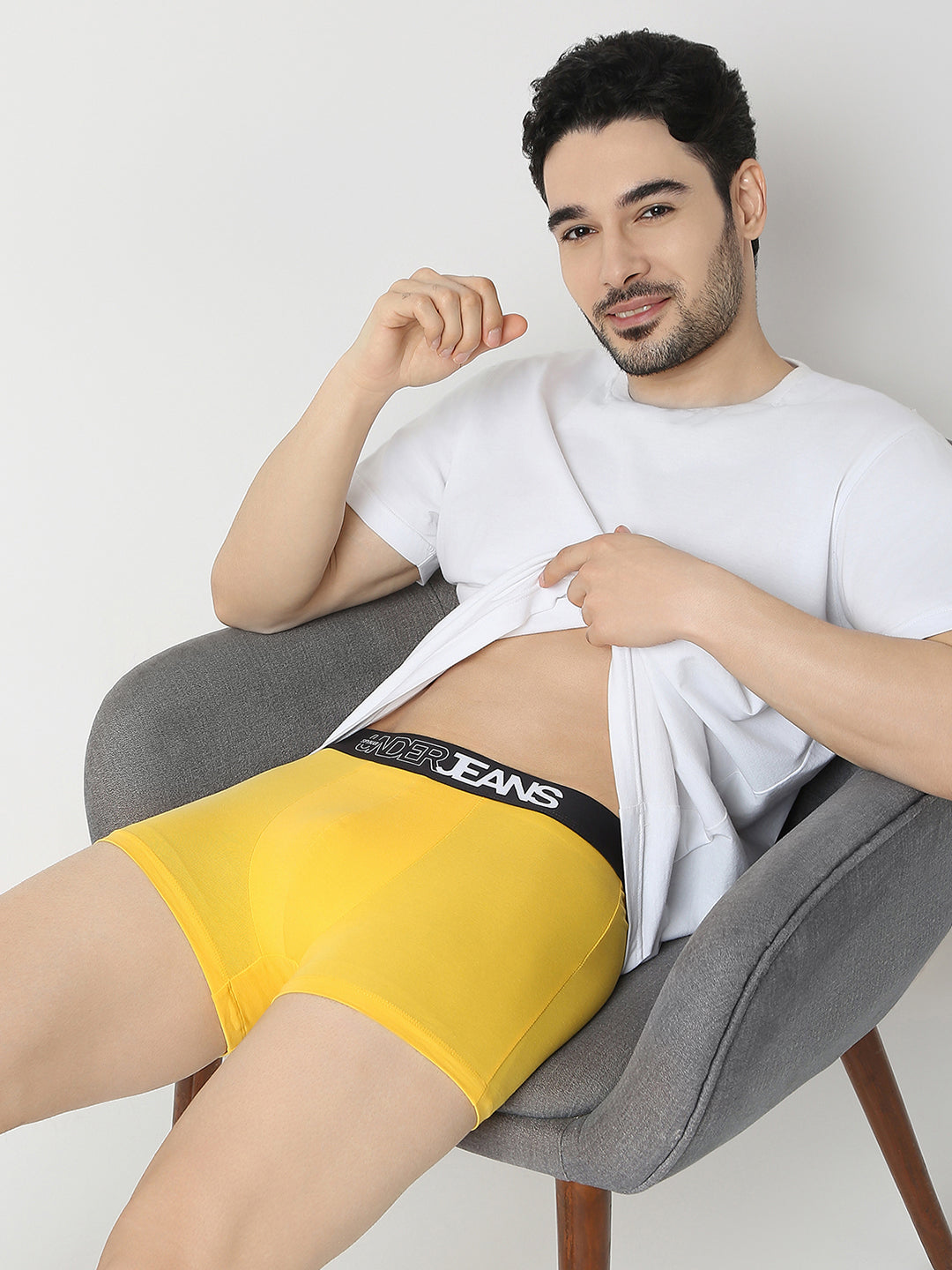 Underjeans By Spykar Men Yellow & Purple Trunk