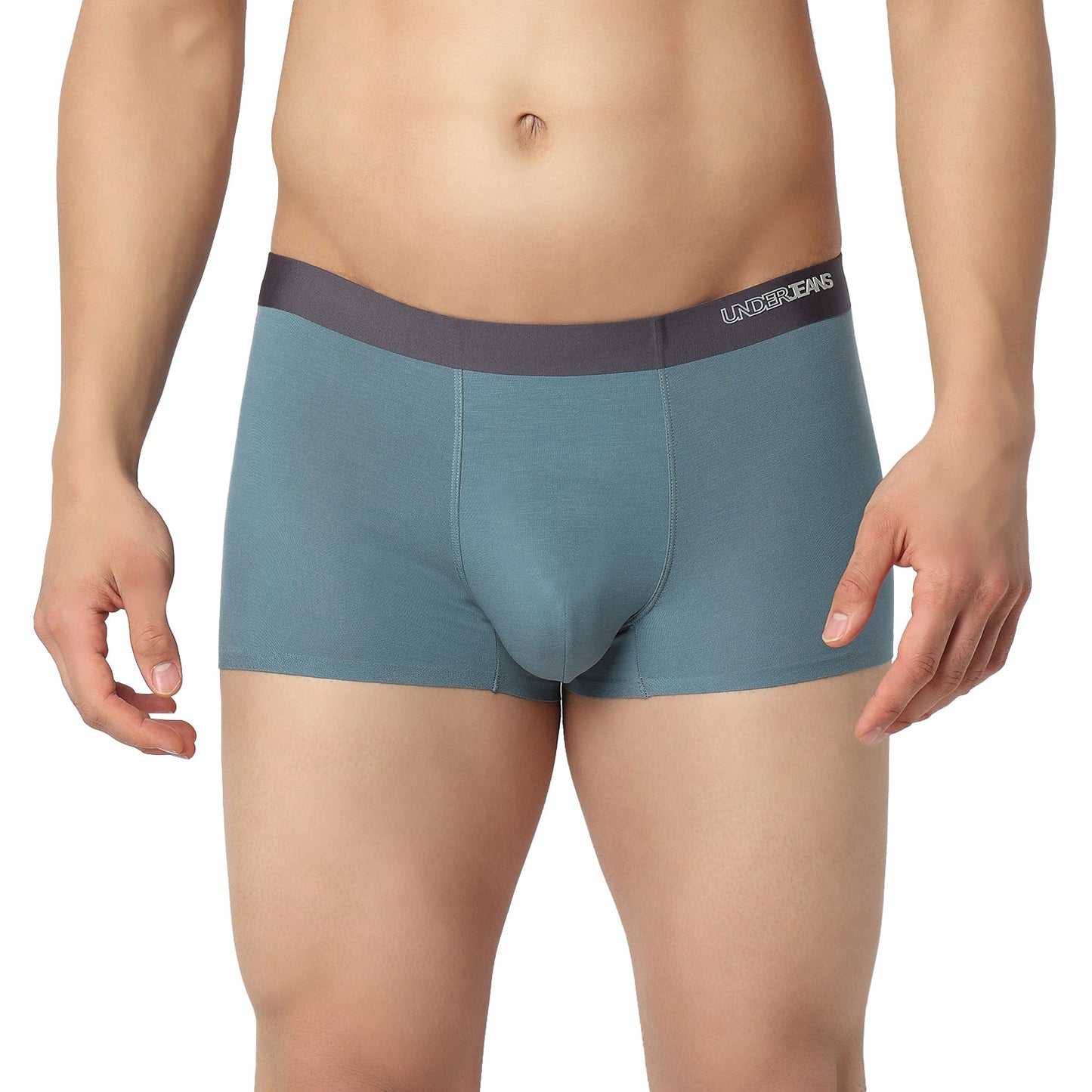 Underjeans by Spykar Men Dusty Green Regular Fit Ultrasoft Trunks