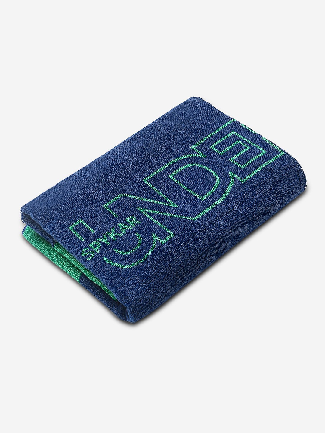 Underjeans By Spykar Green & Blue Bath Towel