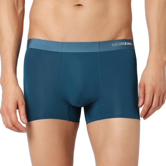 Underjeans Teal Blue Nylon Blend Trunks