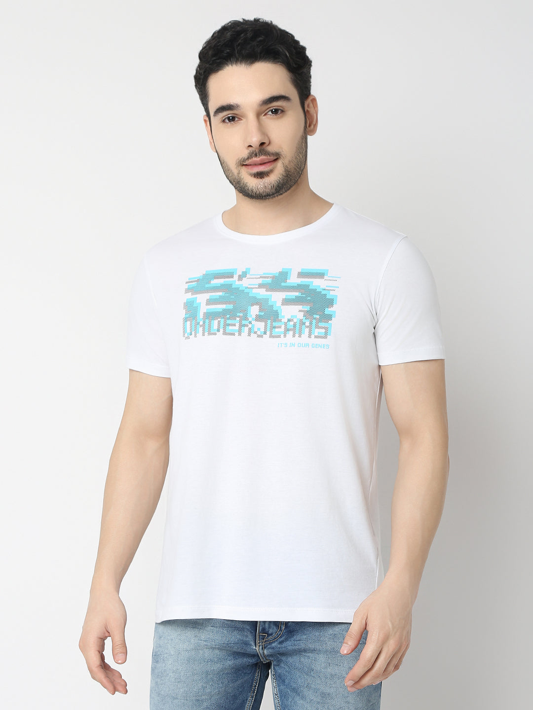 Underjeans By Spykar Men Premium White T-Shirt