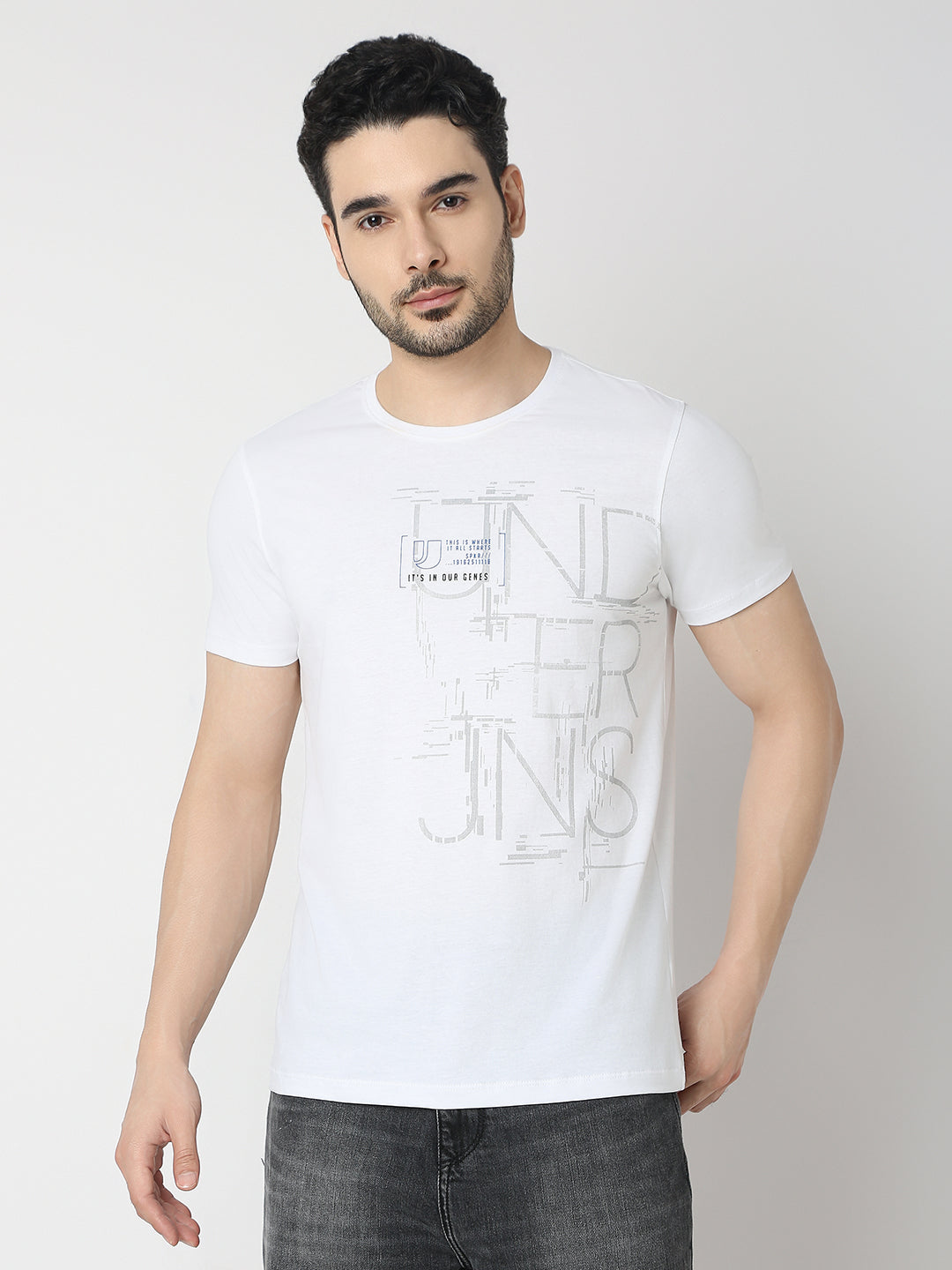 Underjeans By Spykar Men Premium White T-Shirt