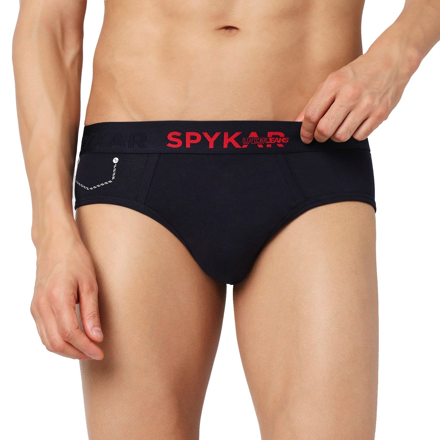 Underjeans Pack Of 2 Cotton Blend Solid Mid-Rise Briefs
