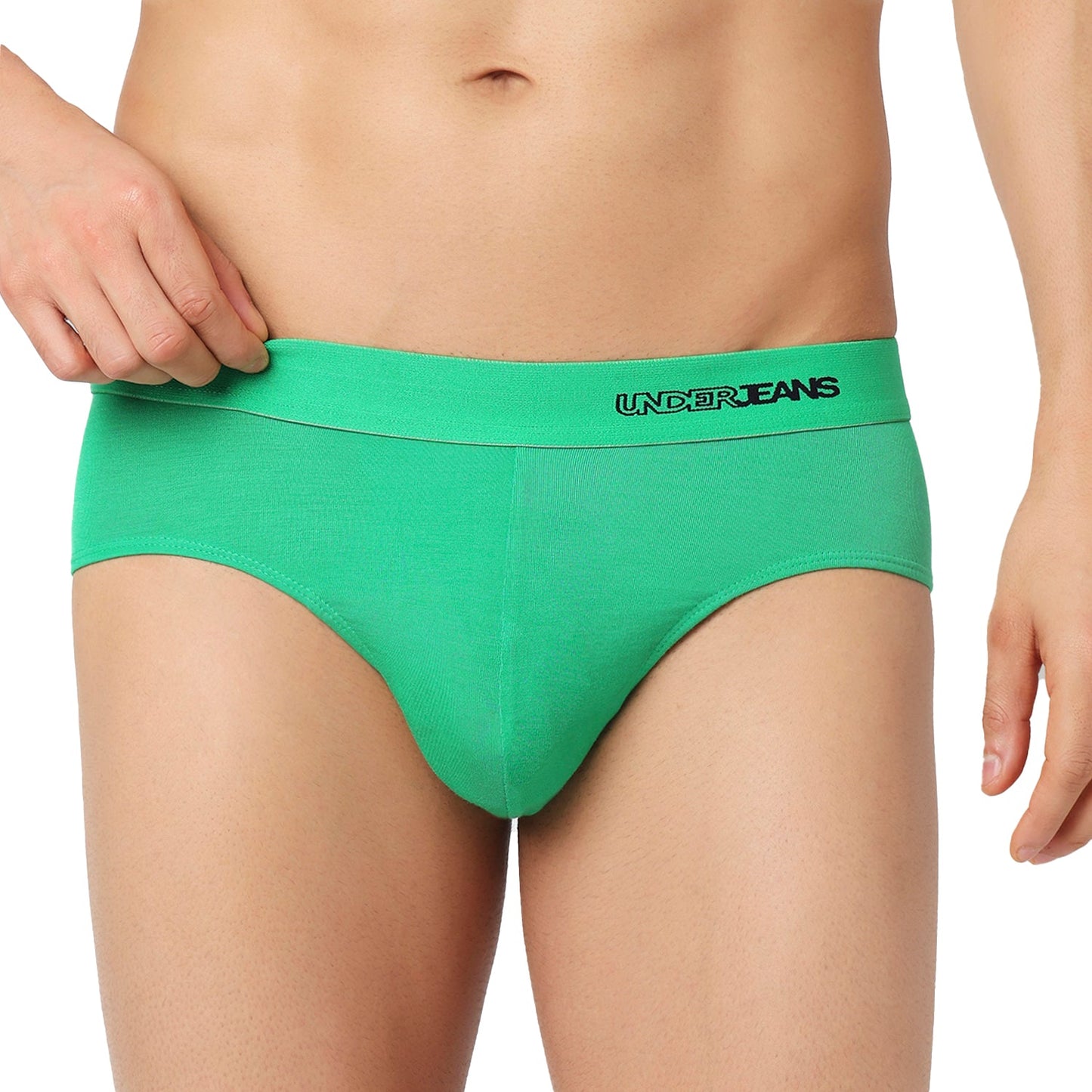 Underjeans Pack Of 2 Cotton Blend Solid Mid-Rise Briefs