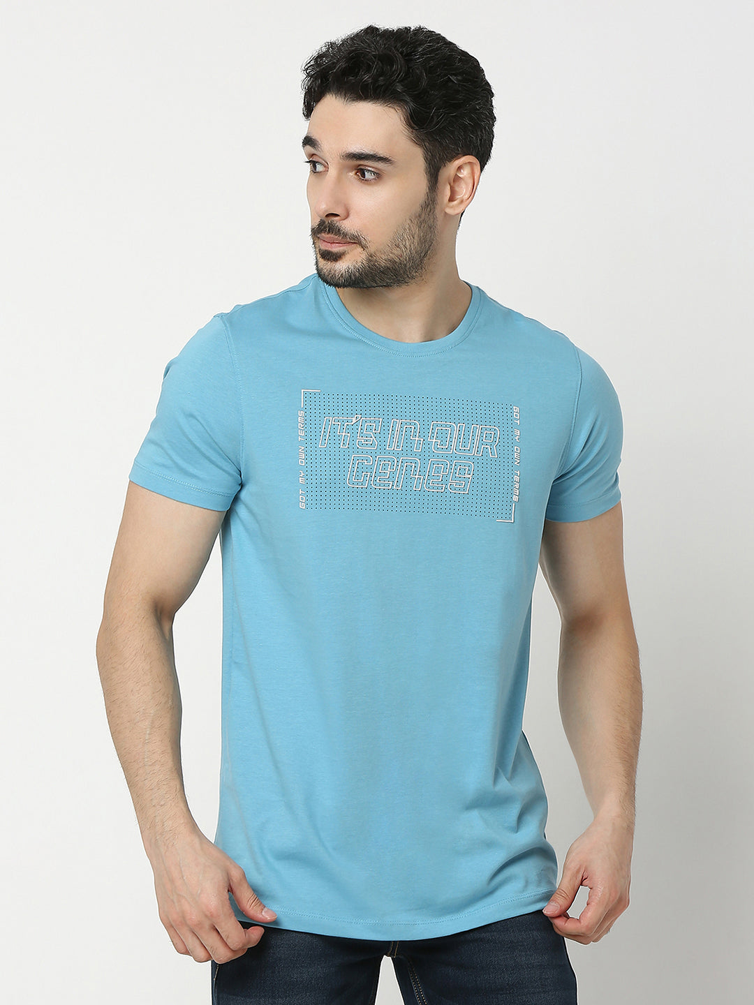 Underjeans by Spykar Men Premium Blue T-shirt