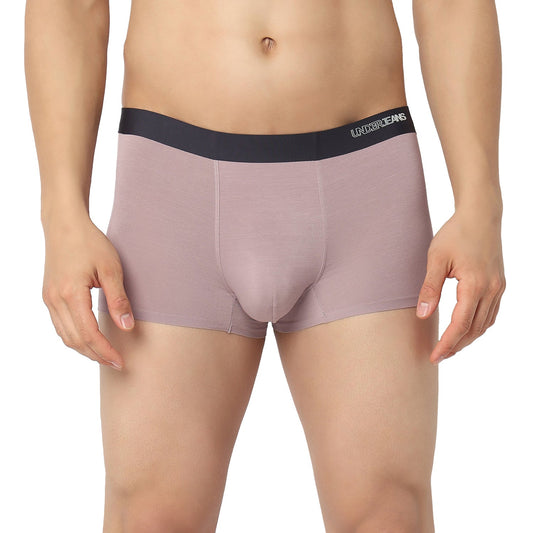 Underjeans by Spykar Men Dusty Mauve Regular Fit Ultrasoft Trunks