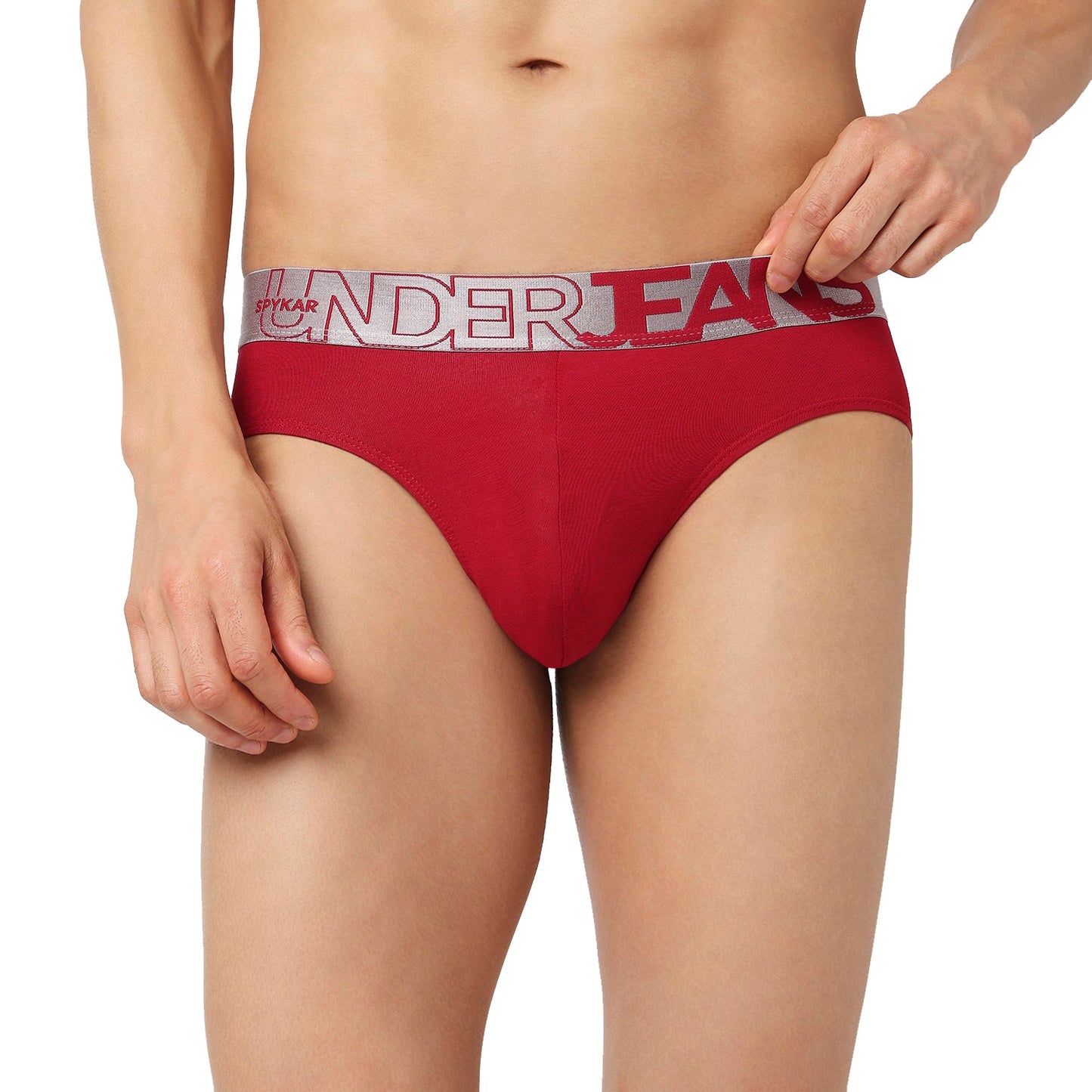 Underjeans Bright Brick Cotton Blend Briefs