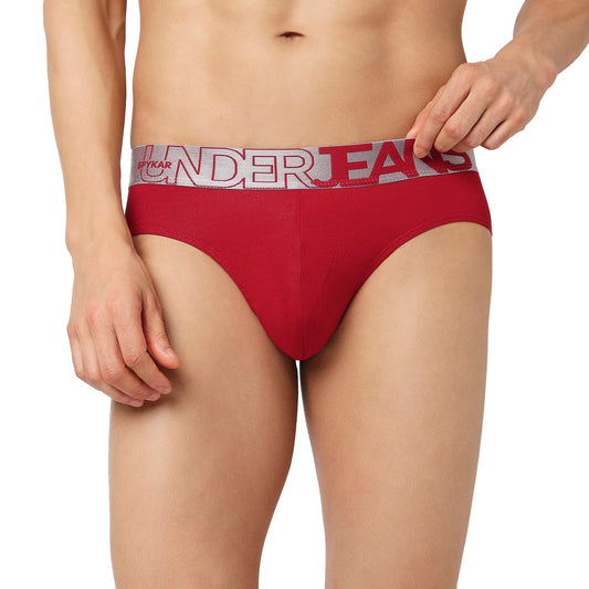 Underjeans Bright Brick Cotton Blend Briefs