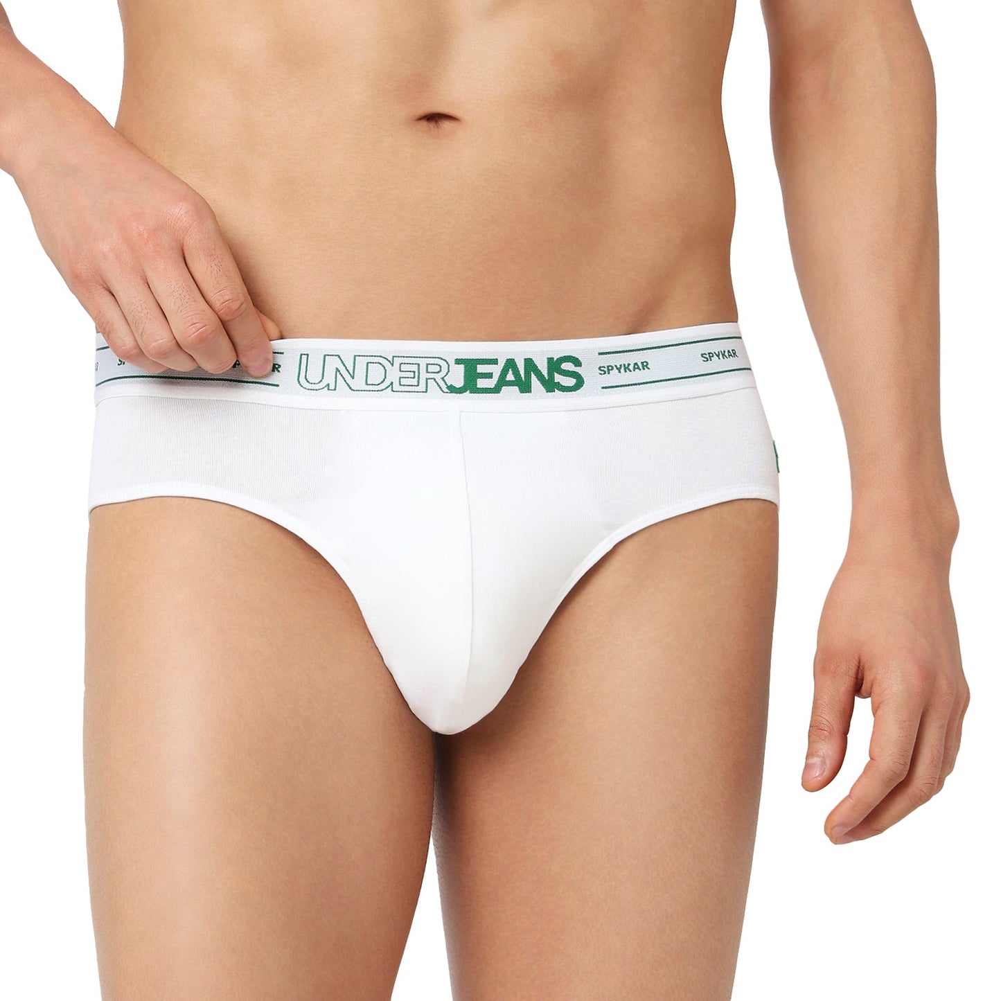 Underjeans Pack Of 2 Cotton Blend Solid Mid-Rise Briefs