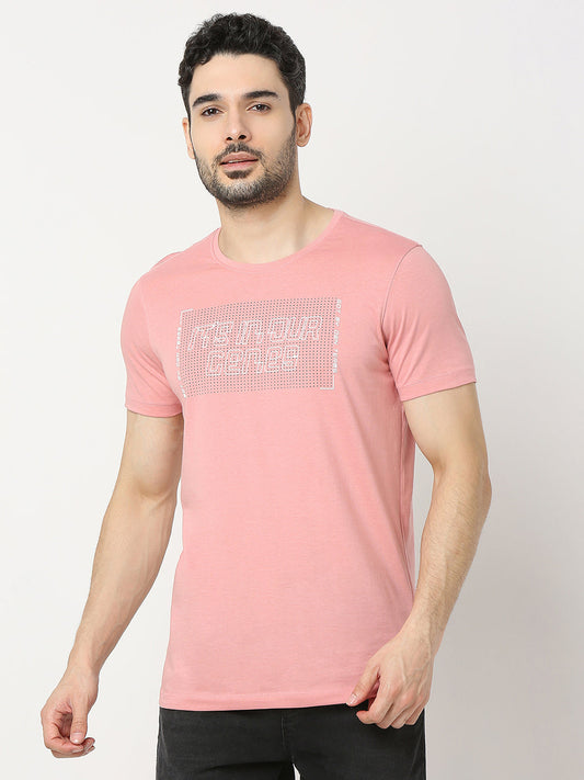 Underjeans by Spykar Men Premium Pink T-shirt