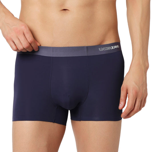 Underjeans Navy Nylon Blend Trunks