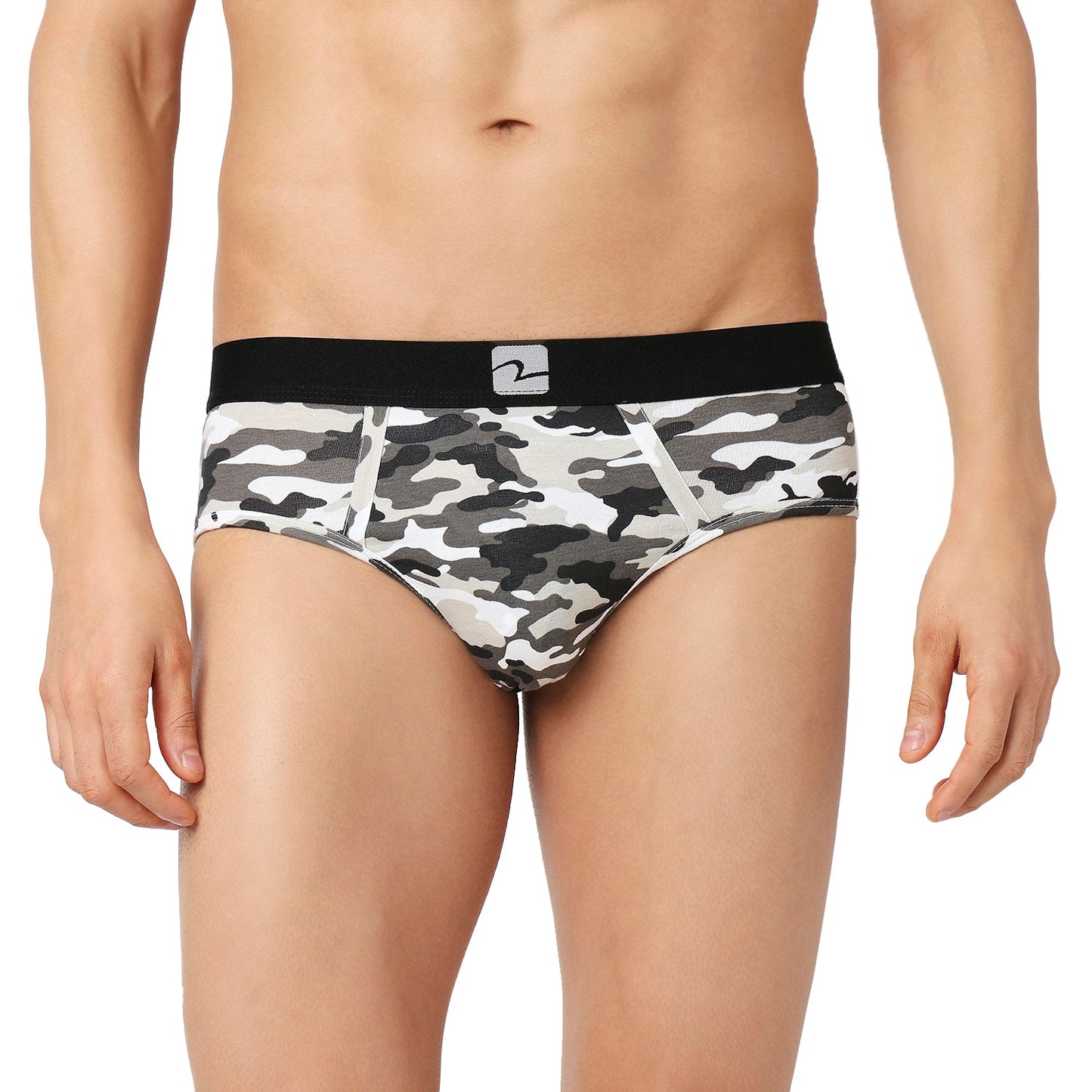 Underjeans Pack Of 2 Cotton Blend Print Mid-Rise Briefs