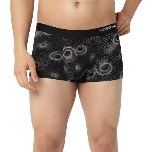 Underjeans by Spykar Men Black Grey Regular Fit Ultrasoft Trunks