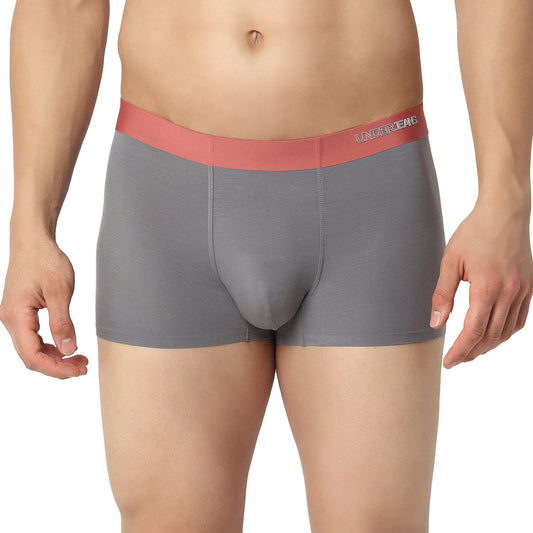 Underjeans by Spykar Men Mid Grey Regular Fit Ultrasoft Trunks