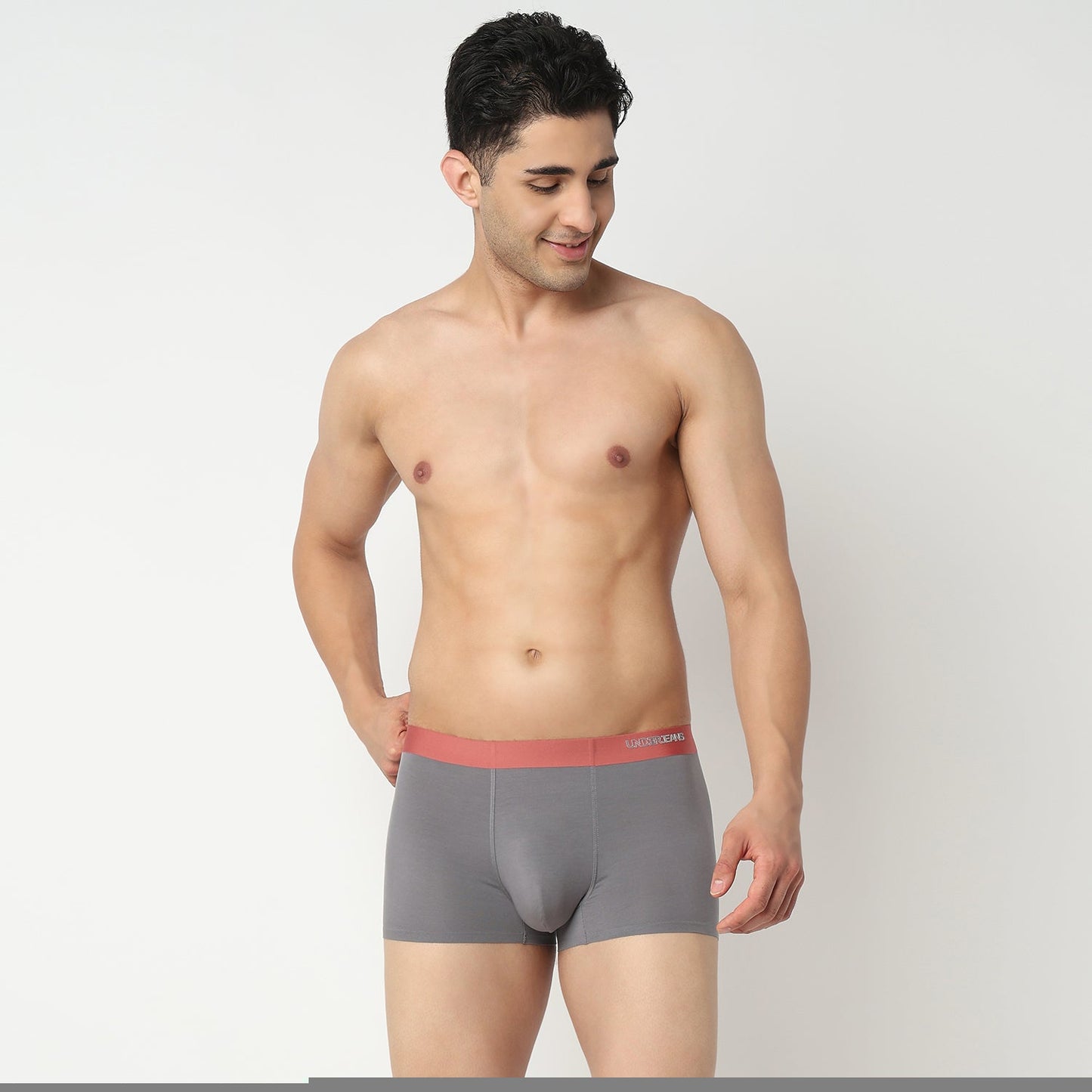 Underjeans by Spykar Men Mid Grey Regular Fit Ultrasoft Trunks