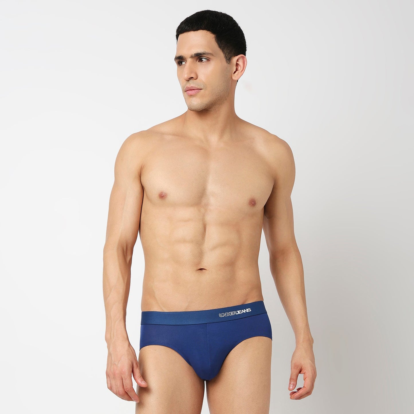 Underjeans Pack Of 2 Cotton Blend Solid Mid-Rise Briefs