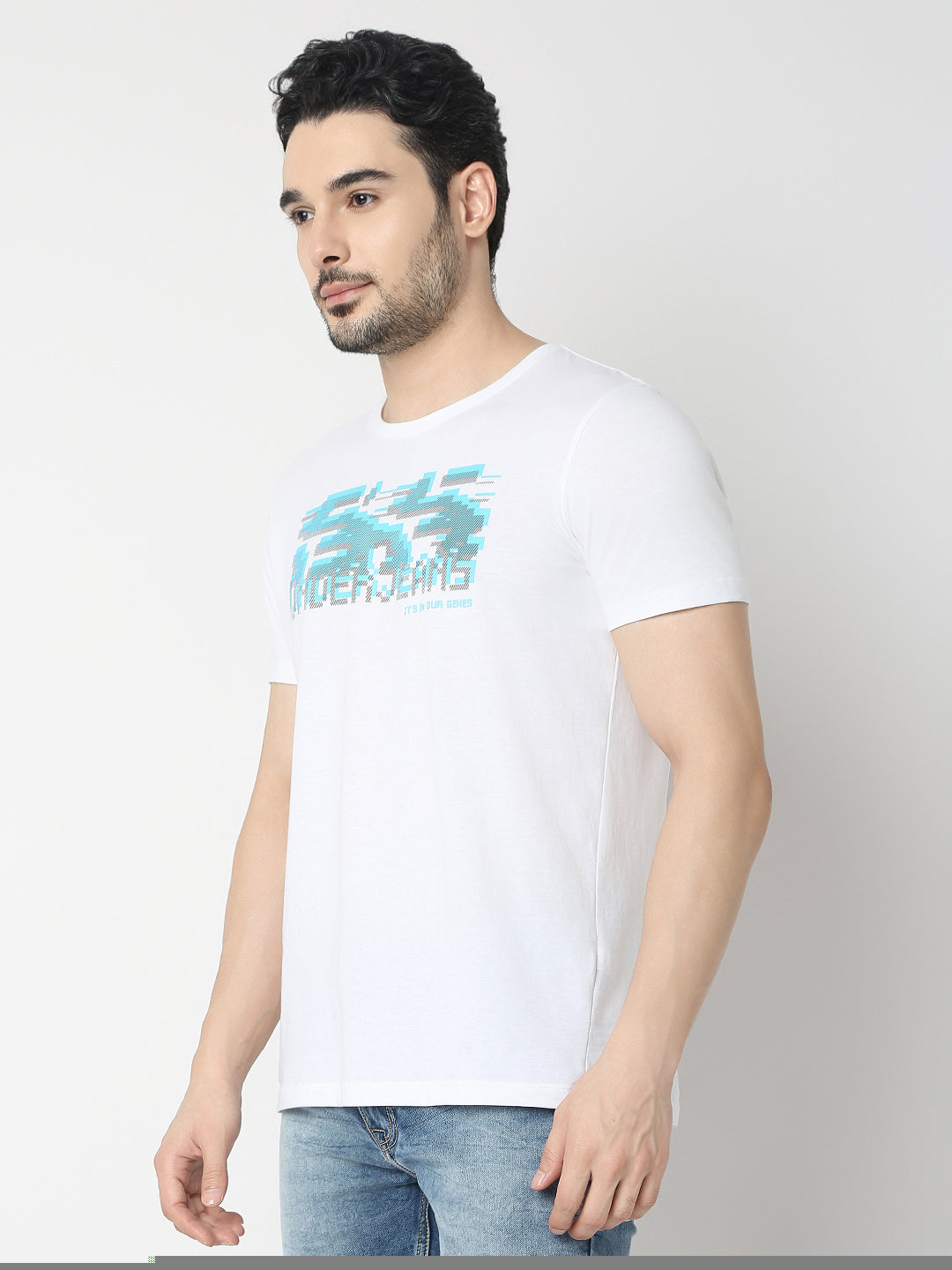 Underjeans By Spykar Men Premium White T-Shirt