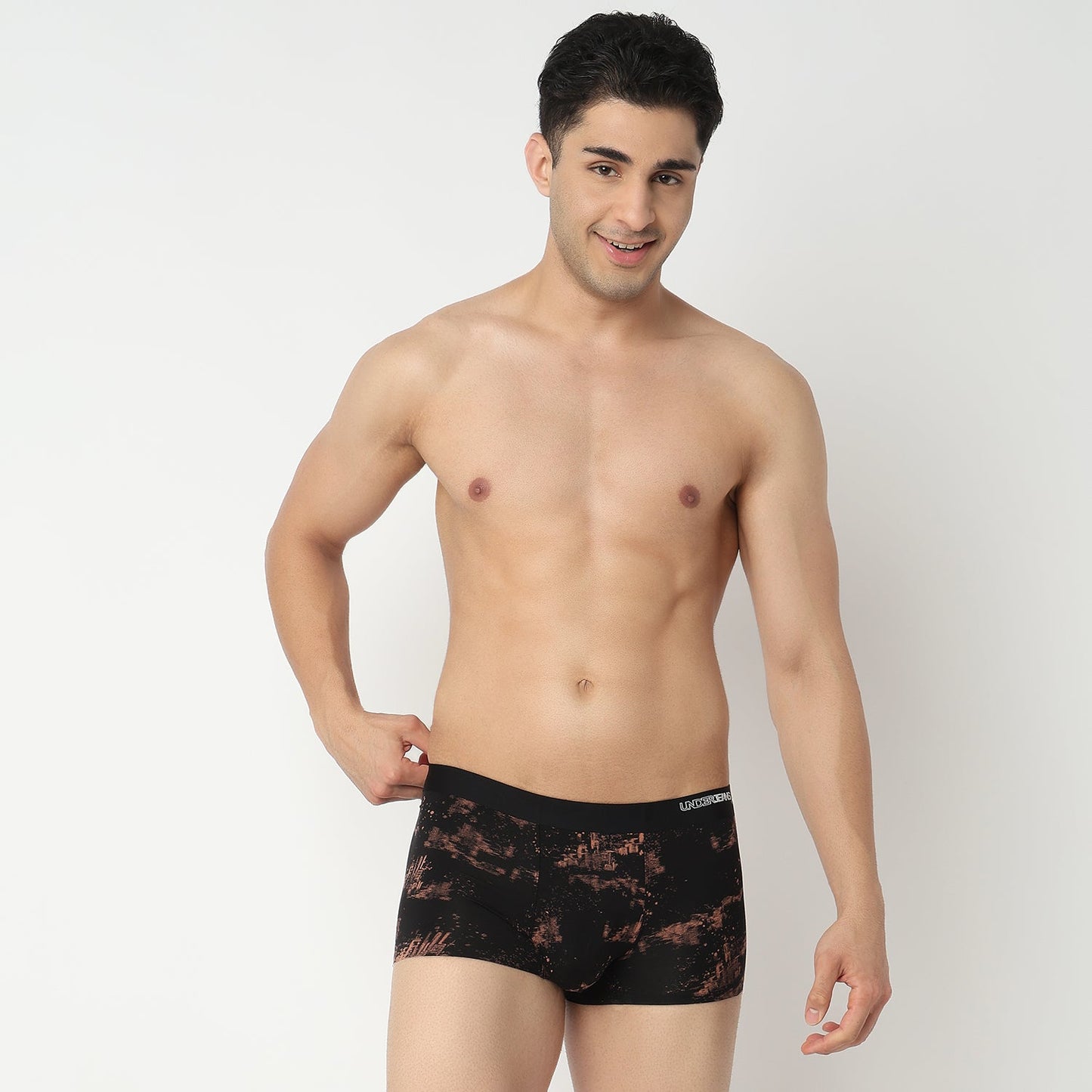 Underjeans by Spykar Men Black Rust Regular Fit Ultrasoft Trunks