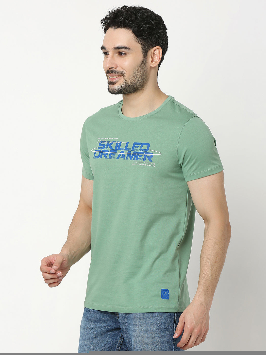 Underjeans by Spykar Men Premium Green T-shirt