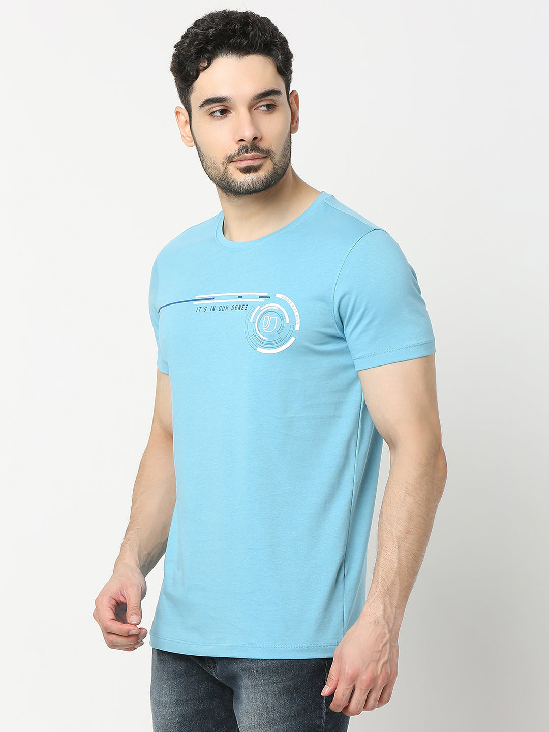 Underjeans by Spykar Men Premium Blue T-shirt