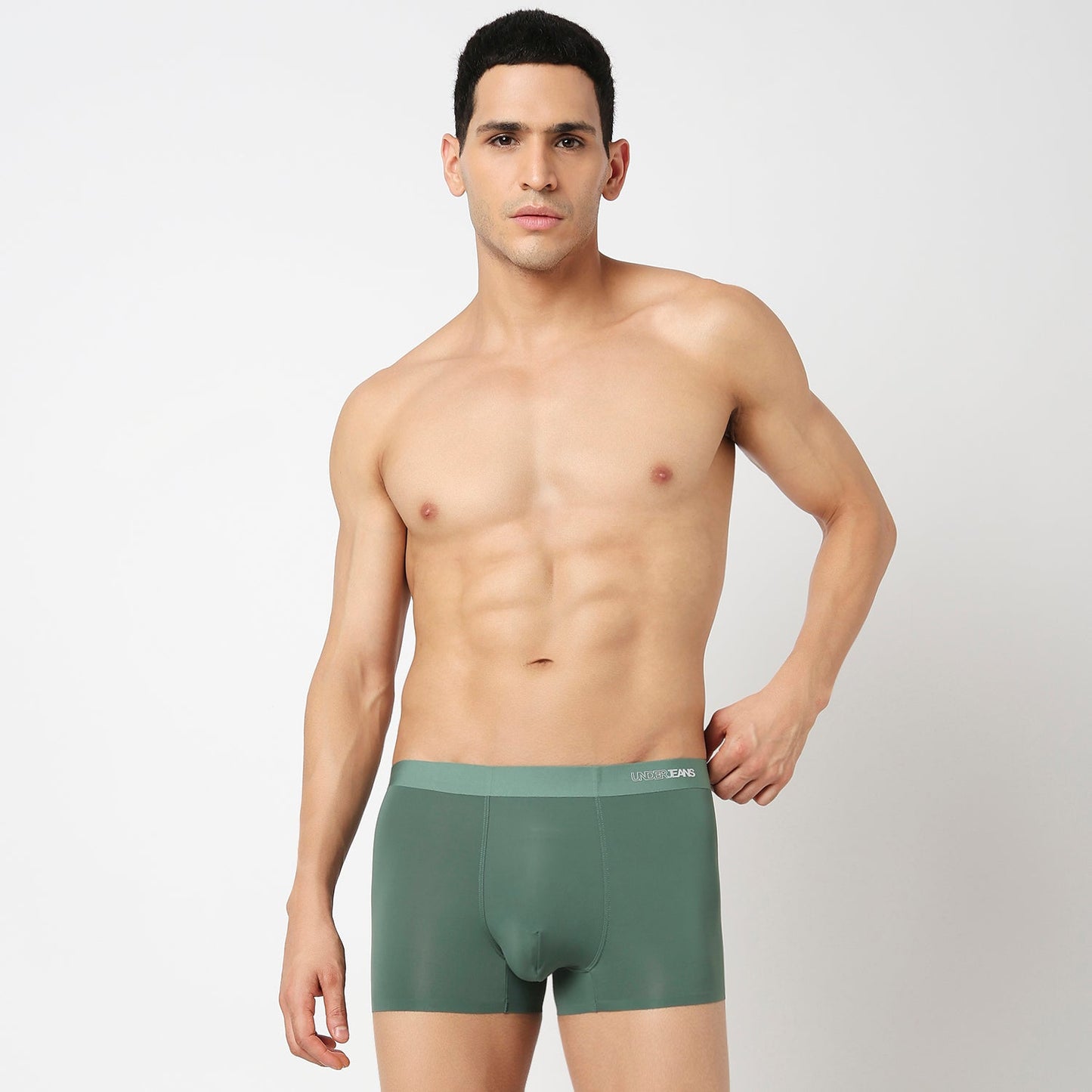 Underjeans Dusty Green Nylon Blend Trunks
