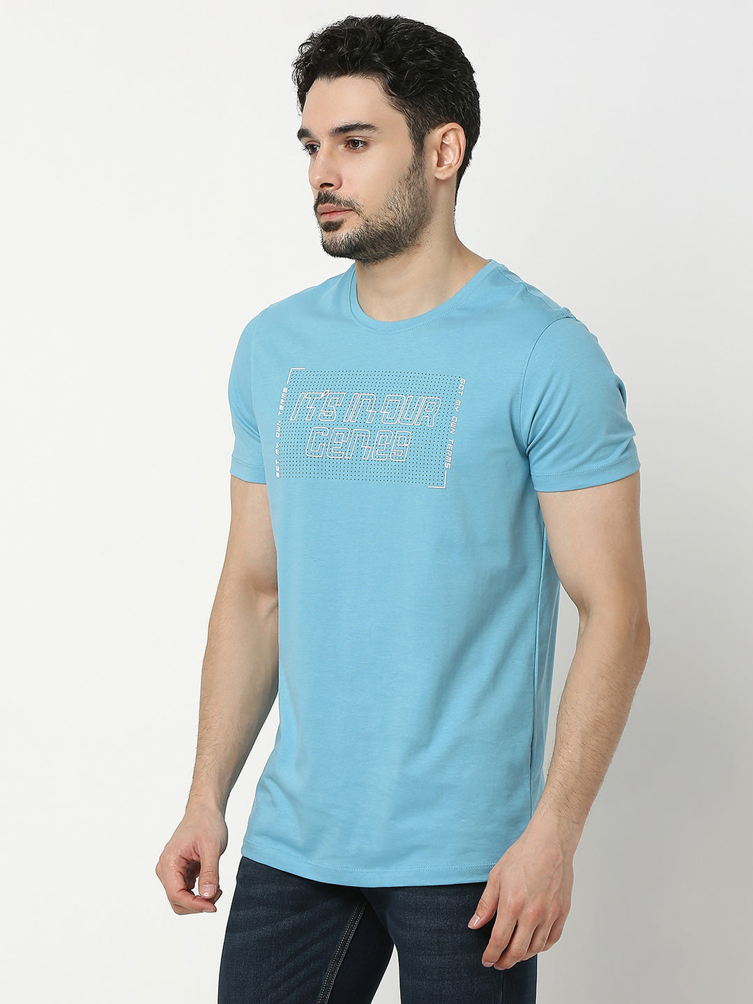 Underjeans by Spykar Men Premium Blue T-shirt